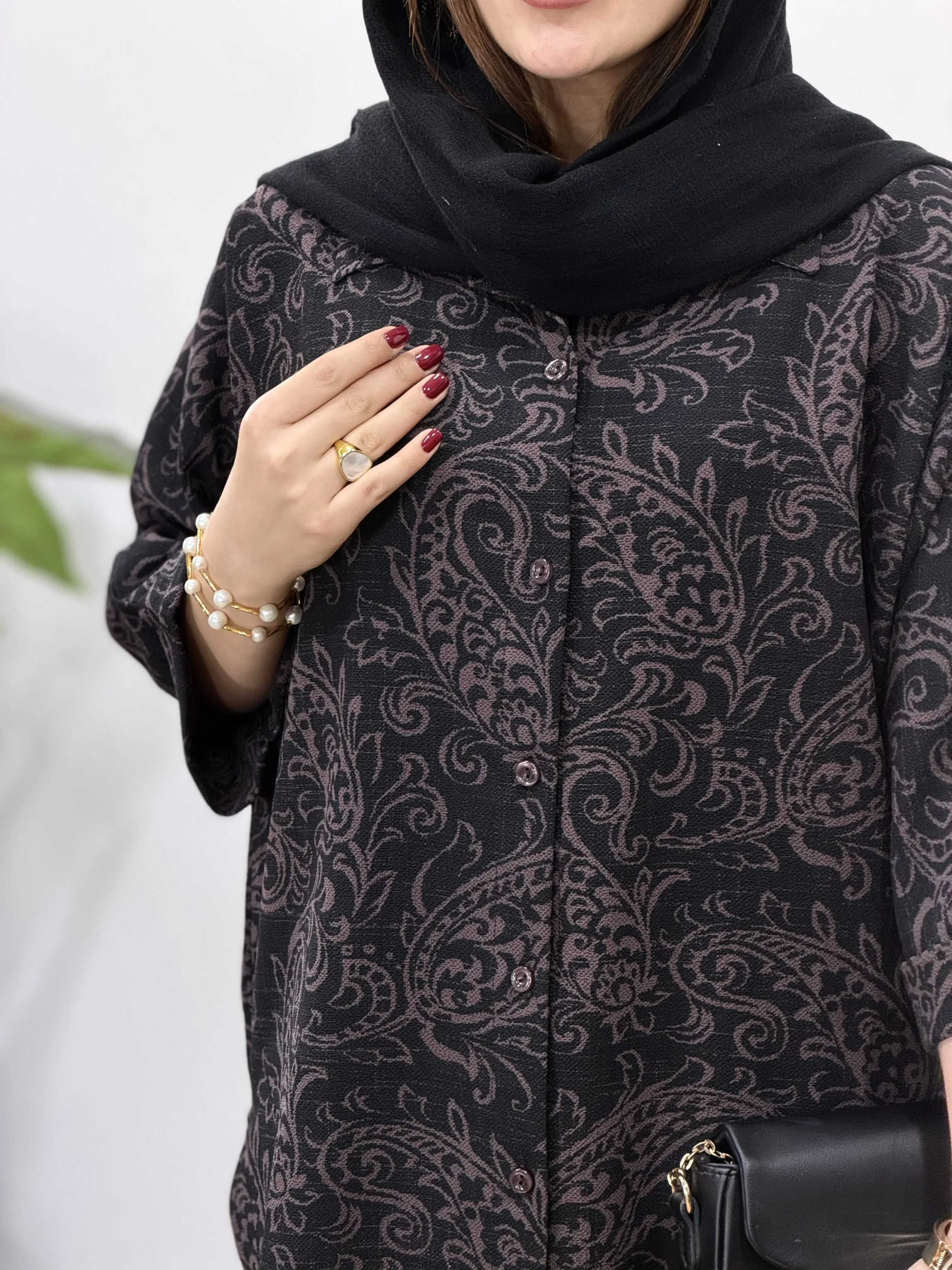 تونیک مانتویی لینن آبرنگ